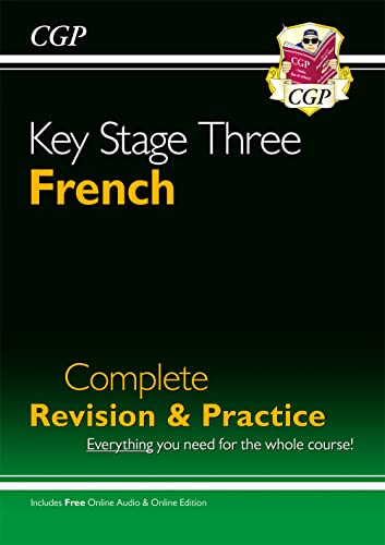 CGP Key Stage Three French Complete Revision and Practice study guide book cover.