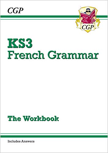Cover of KS3 French Grammar Workbook with CGP logo and crest.