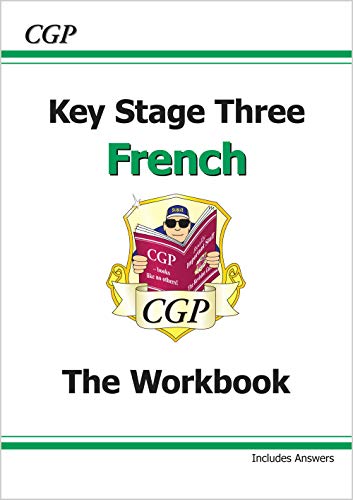 KS3 French workbook cover with a cartoon dog reading a book.