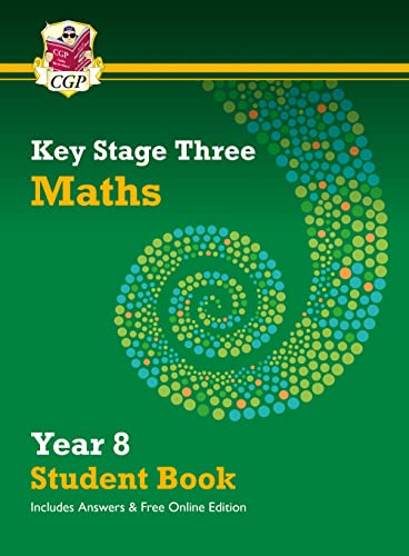 Green KS3 Maths Year 8 student textbook cover with spiral design.