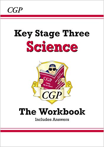 CGP Key Stage Three Science workbook cover with a cartoon mascot holding a book.