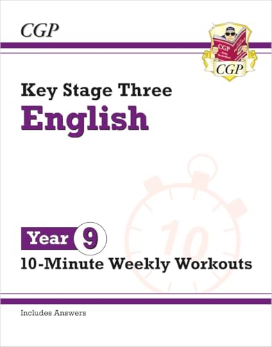 CGP Key Stage Three English Year 9 10-Minute Weekly Workouts study book cover.