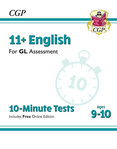 Book cover: “11+ English” with a clock graphic and age range 9-10.