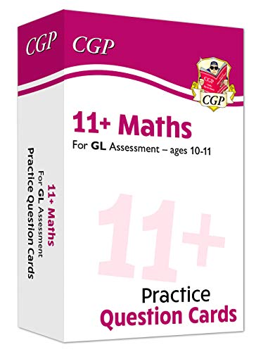 A pack of CGP 11+ Maths practice question cards for GL Assessment, ages 10-11.