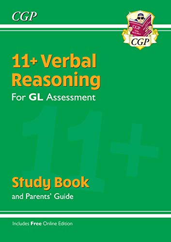 Green cover of “11+ Verbal Reasoning Study Book” with large white numbers.