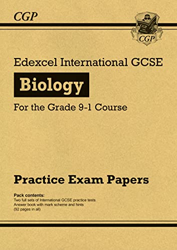 Brown textbook cover with "Edexcel International GCSE Biology" title.