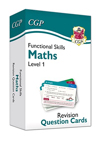 Box of Level 1 Functional Skills Maths revision question cards.