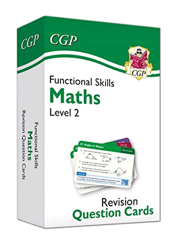 Green box of Functional Skills Maths Level 2 revision question cards.