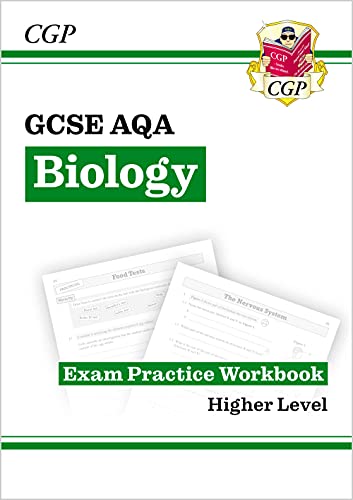 GCSE Biology AQA exam practice workbook, higher level, with sample pages.