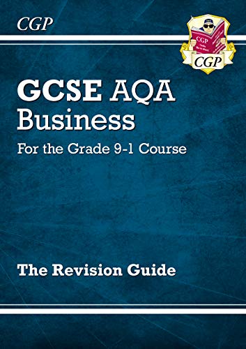 Blue GCSE Business revision guide with white text and a crest.