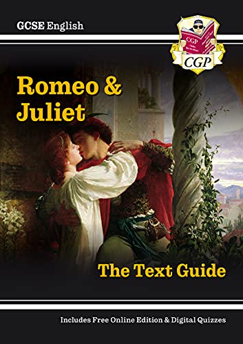 CGP GCSE English Romeo and Juliet study guide cover featuring a romantic painting.