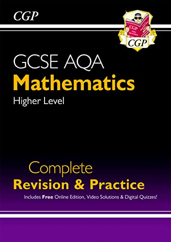 Black GCSE Maths AQA Higher Level revision guide with purple and gold text.