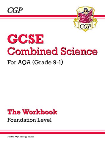 Red and white GCSE Combined Science workbook for AQA, Foundation level.