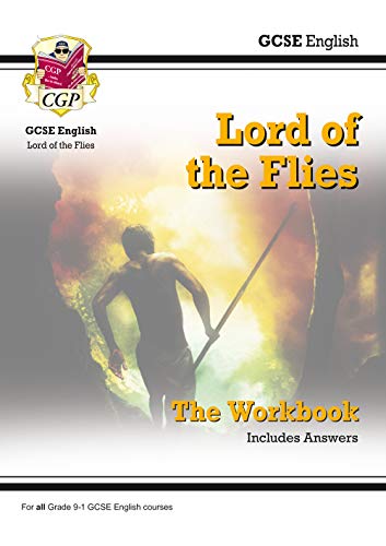 GCSE English workbook cover for “Lord of the Flies” with a boy and spear.
