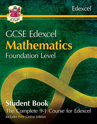 Green GCSE Edexcel Foundation Mathematics student book with a gold infinity symbol.