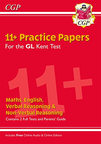 CGP 11+ Practice Papers for the GL Kent Test book cover in red.