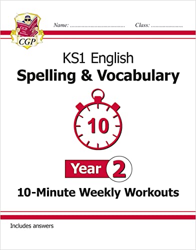 KS1 English workbook cover with a stopwatch and “Year 2” text.