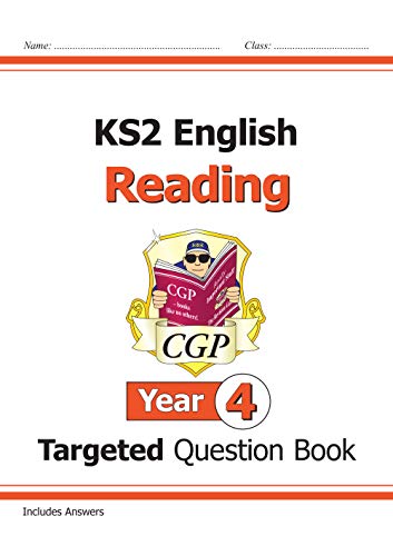 KS2 English reading workbook cover, Year 4, with cartoon mascot.