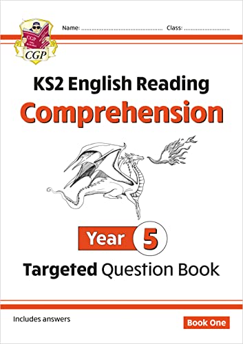 CGP Year 5 English Reading Comprehension Targeted Question Book cover with a dragon illustration.