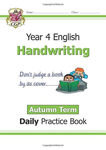 Year 4 handwriting practice book cover with children reading.