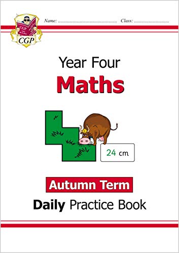 Year 4 maths practice book cover with a bull and green blocks.