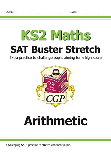 KS2 Maths SAT Buster Stretch Arithmetic workbook cover with cartoon book.