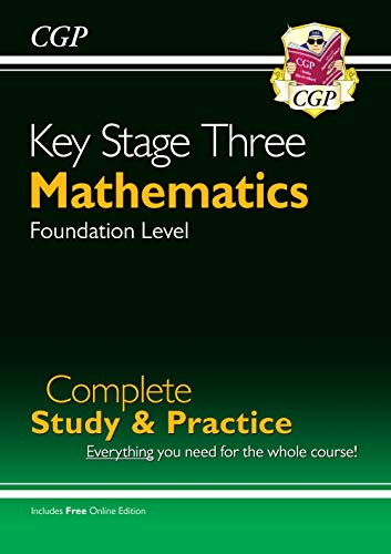 CGP Key Stage Three Mathematics Foundation Level study and practice book cover.