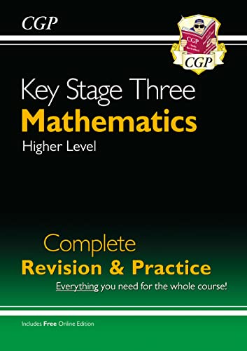 CGP Key Stage Three Mathematics Higher Level study guide cover with black and green background.