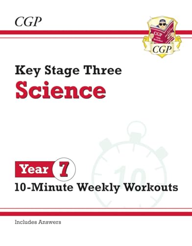 CGP Key Stage Three Science Year 7 10-Minute Weekly Workouts book cover with answers.