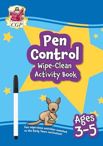 Children’s activity book cover with pen, kangaroo illustration, and stars.