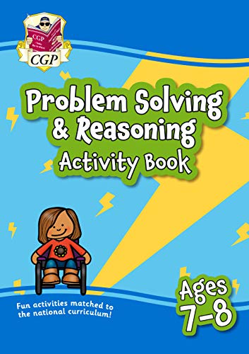 Bright blue cover with title, illustration of a child, and ages 7-8.