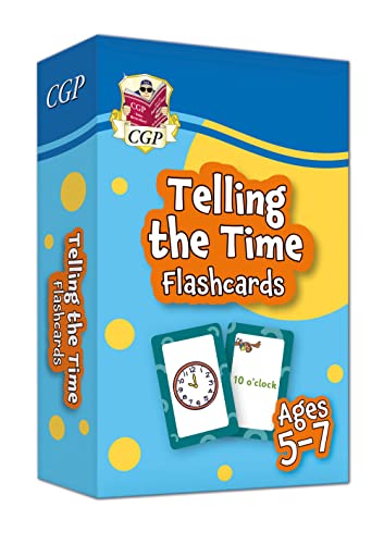 Blue box of "Telling the Time" flashcards with a clock face shown.