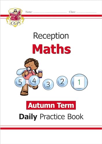 Reception Maths practice book cover with a girl and numbered circles.