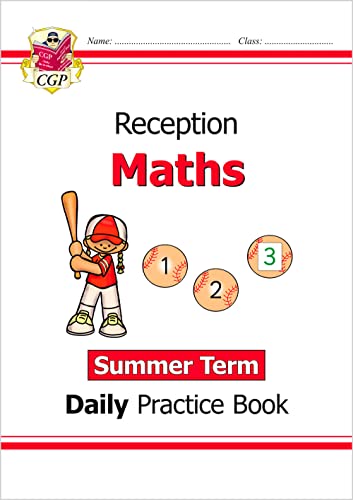 Reception Maths practice book cover with a baseball player and numbers.