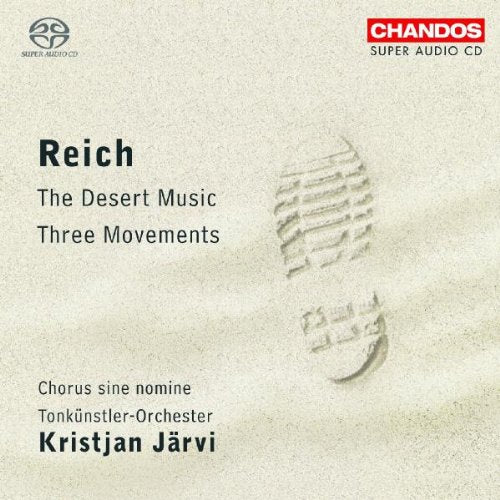 CD cover for Reich’s “The Desert Music” with a footprint image.