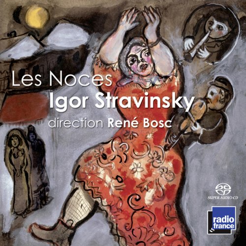 CD cover for "Les Noces" by Stravinsky, featuring expressive painted figures.