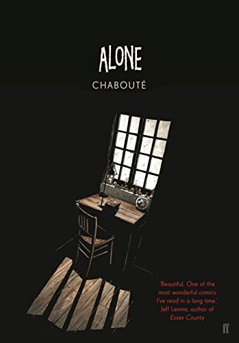 Black cover with white text "ALONE" and an illustration of a room interior.