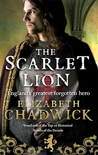 Book cover: a man in armor with the title "The Scarlet Lion.
