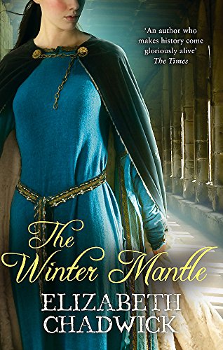 Book cover: woman in teal dress and dark cloak, titled "The Winter Mantle".