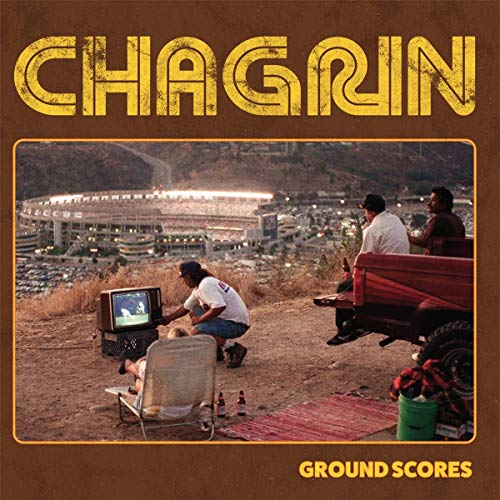 Vinyl album cover for Chagrin’s “Ground Scores” with a landscape scene.