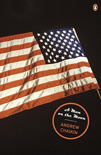 Book cover featuring an American flag and the title "A Man on the Moon.