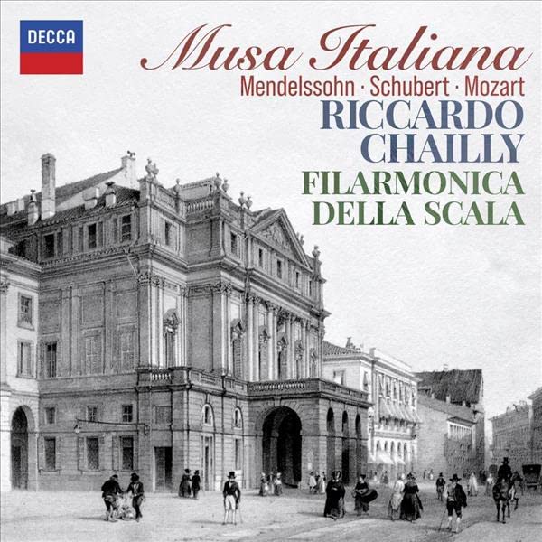 CD cover: “Musa Italiana” by Chailly/Filarmonica, featuring La Scala opera house.