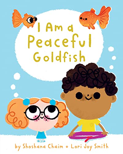 Book cover with two children and goldfish, illustrated in a simple style.