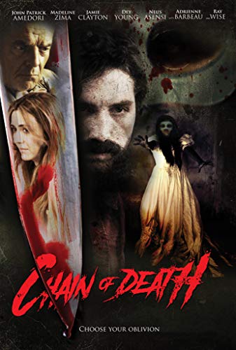 DVD cover for "Chain of Death" featuring three actors in a red-toned image.