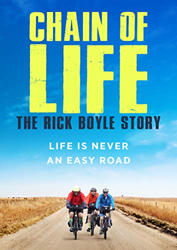 DVD cover for "Chain Of Life," featuring three cyclists on a road.