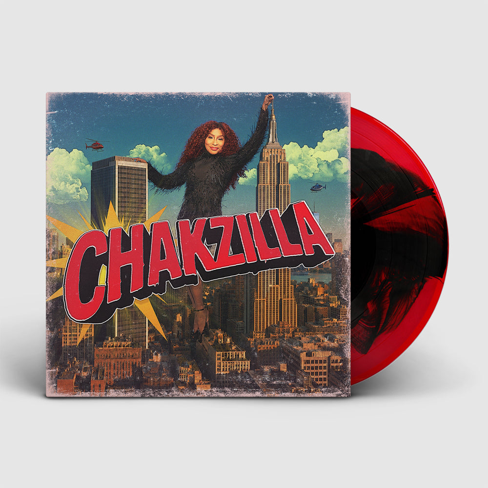 Chaka Khan’s “Chakzilla” vinyl LP with red record and cover art.