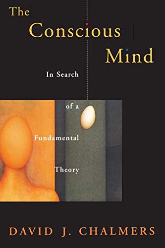Book cover for The Conscious Mind by David J. Chalmers with abstract egg imagery.