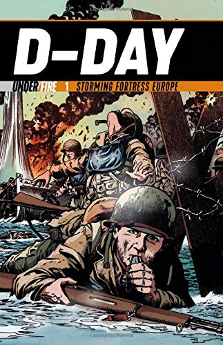 Comic book cover depicting soldiers storming a beach during D-Day.