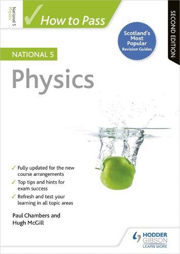 Front cover of the How to Pass National 5 Physics textbook featuring a green apple.