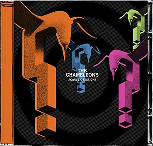 CD cover for “The Chameleons - Acoustic Sessions” with abstract bird shapes.